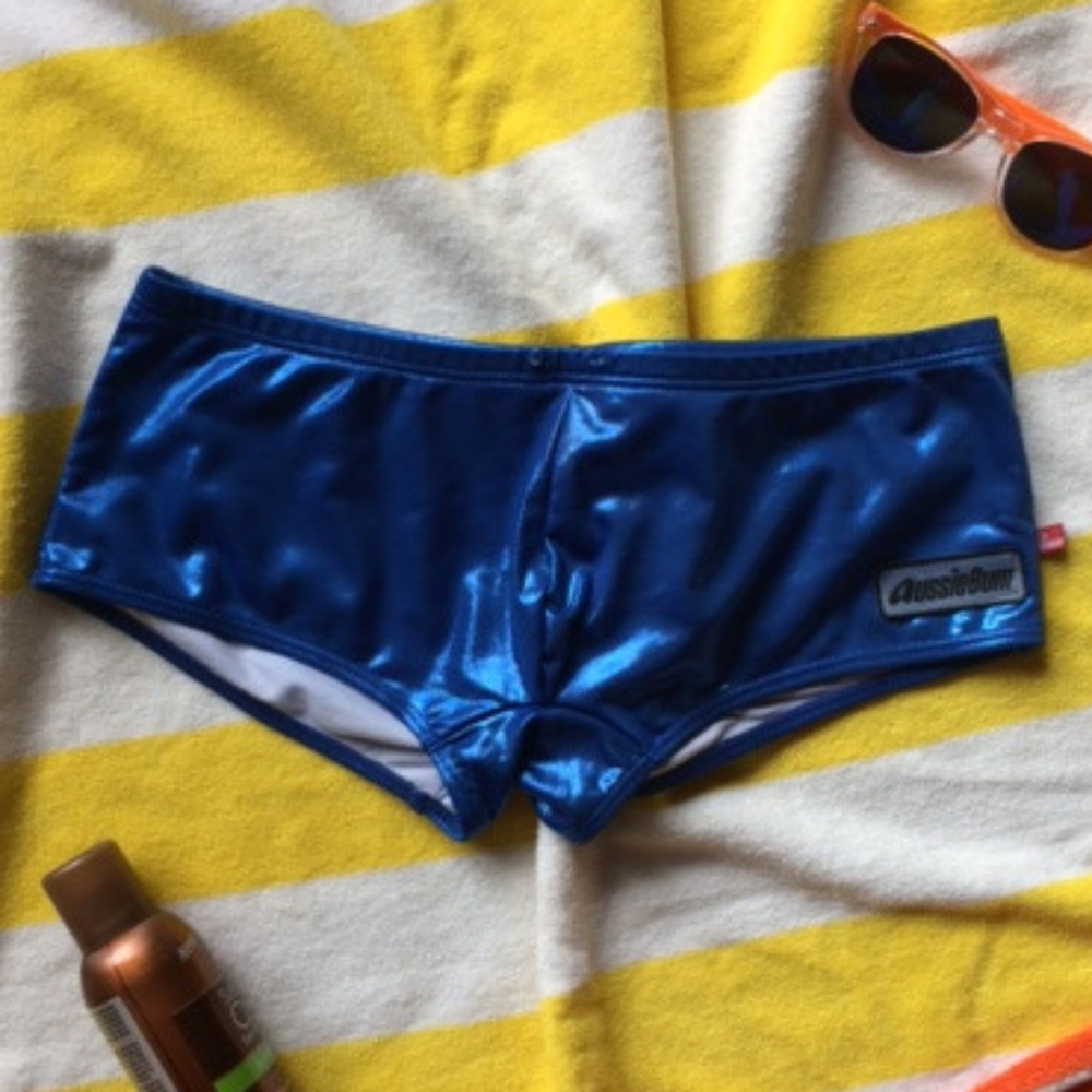 *SOLD!* aussieBum Metallic Blue Rower Swimsuit, L